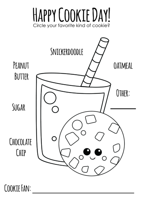 Cookies and Milk Coloring Page